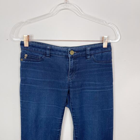 Michael Kors Cotton Stretch Skinny Jeans Womens Size 2 Blue Factory Fading - Picture 3 of 11